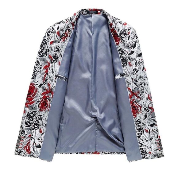 Men’s Single Breasted Floral Suit Blazer Jacket Size 34 NWT - Picture 3 of 9